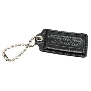 COACH Shiny Black Patent Leather 2.61in Hangtag Keychain Bag Charm Replacement